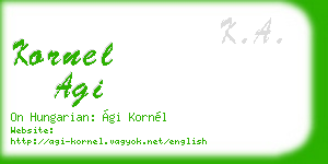 kornel agi business card
