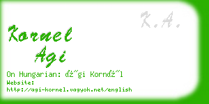 kornel agi business card